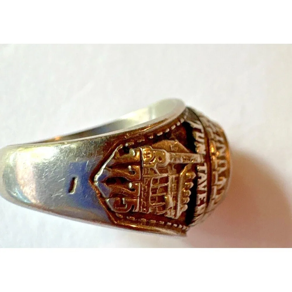 Vintage USMC Marines Ring Tun Tavern 1775 Iwo Jima 1945 Red Stone Military